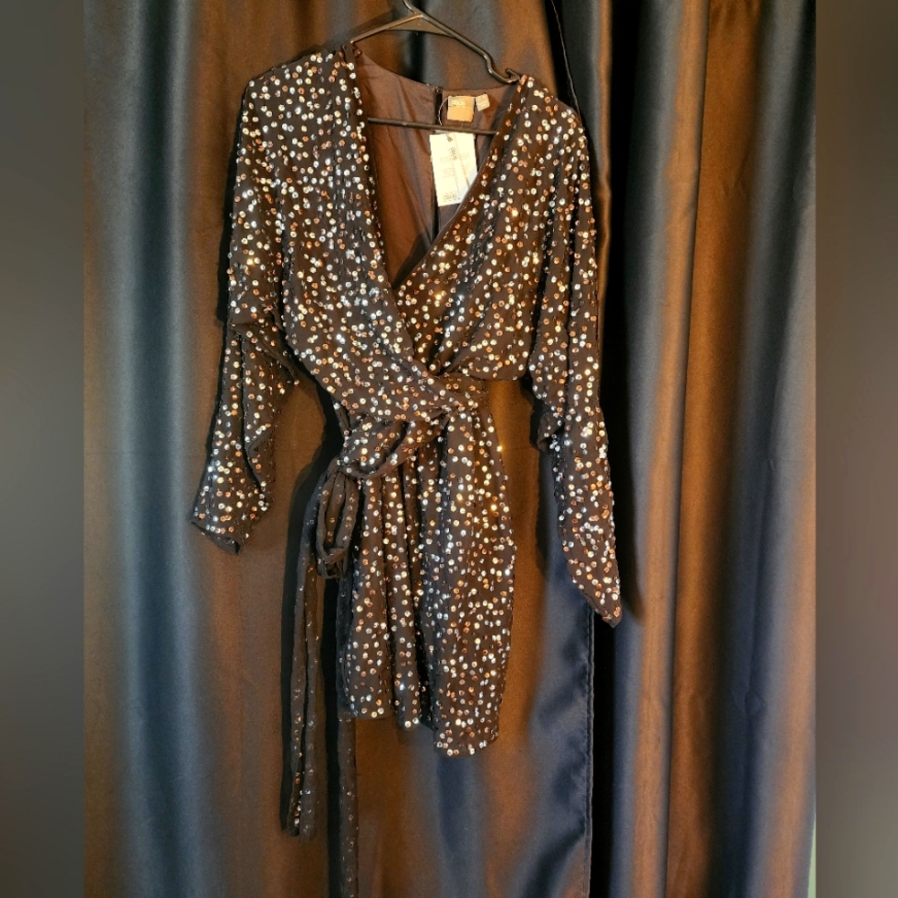 ASOS Sequined Wrap Dress